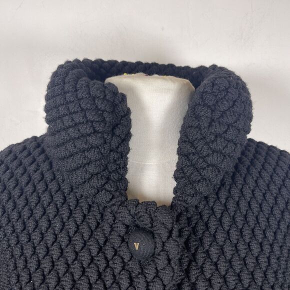 Authenticated Valentino Hiver 2008 Chunky Black Cardigan Sweater Medium - Picture 2 of 14